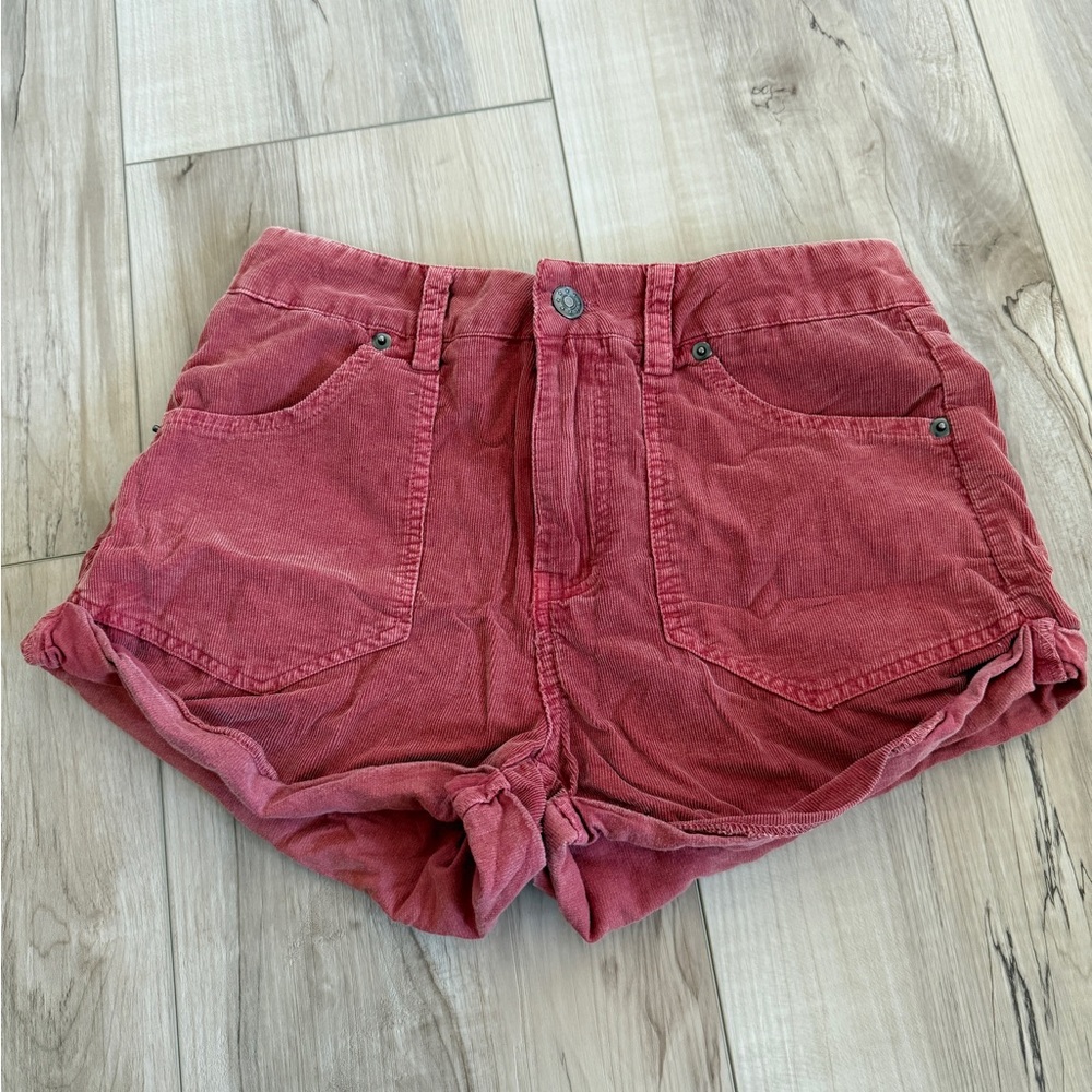 Corduroy Red Shorts